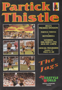 versus Partick Thistle Programme Cover